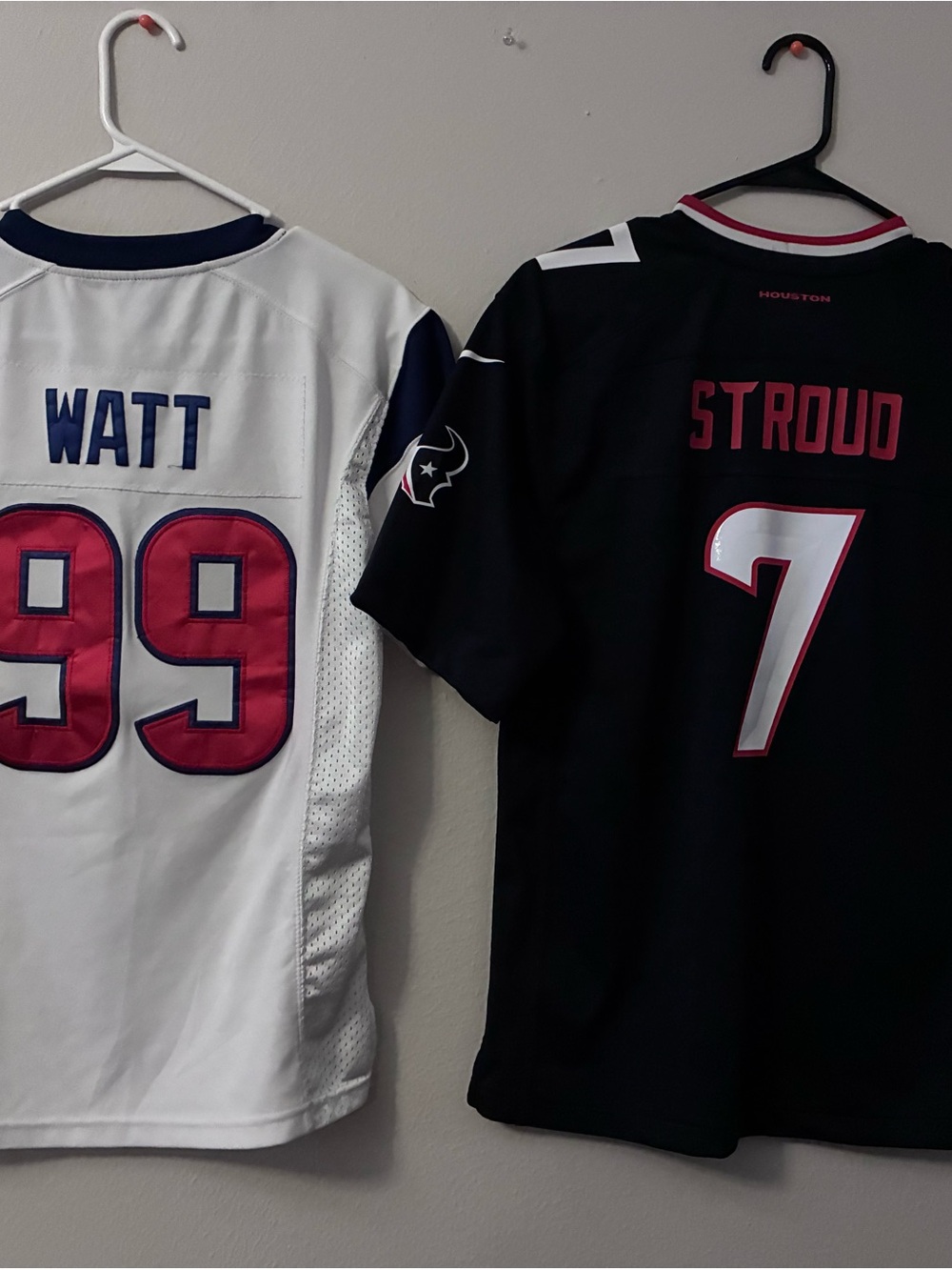NFL Houston Texans Watt #99 & Stroud #7 Black and White Jerseys